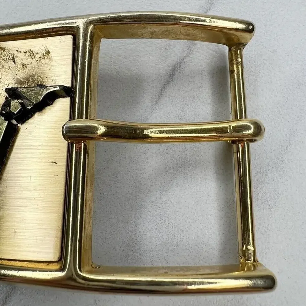 Vintage J Initial Letter Gold Tone Belt Buckle